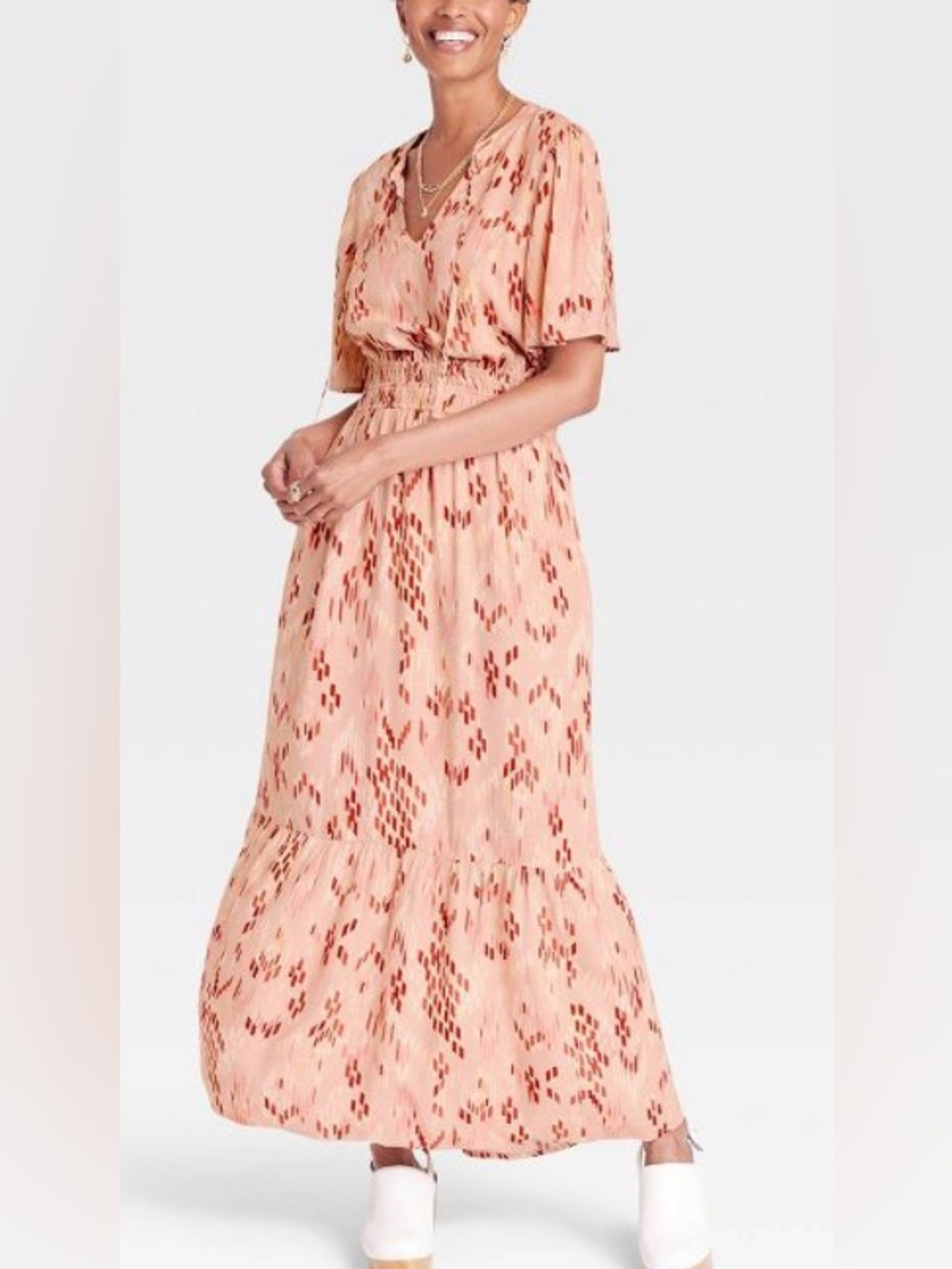 Knox Rose Peach Boho Maxi Size M